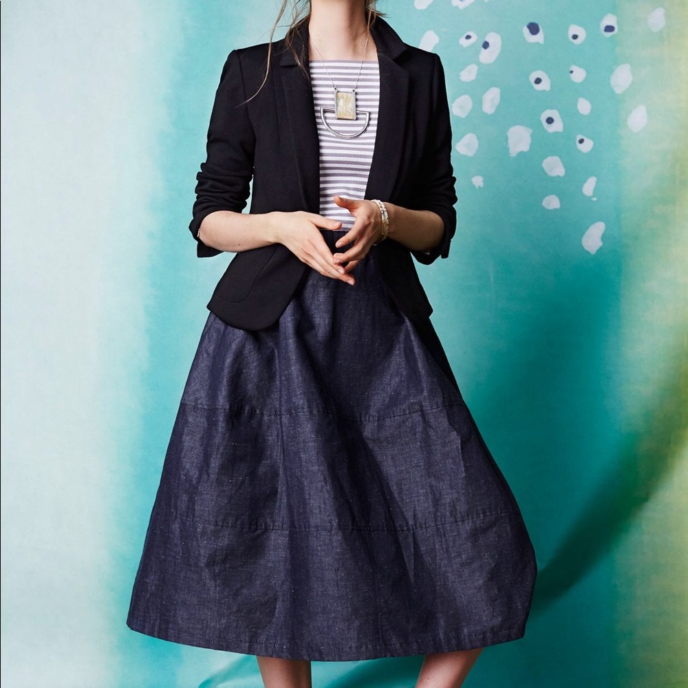 Anthropologie Cartonnier Tessa Ponte Black Blazer